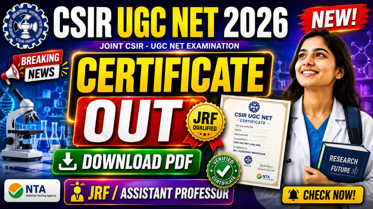 NTA CSIR UGC NET December Certificate 2026 Released
