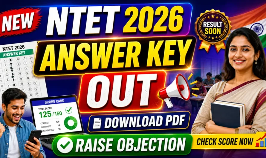 NTA NTET Answer Key 2026 OUT