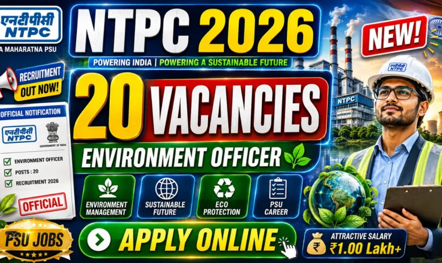 NTPC Assistant Officer Environment Management Recruitment 2026