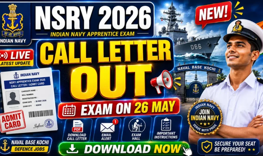 Naval Ship Repair Yard Apprentice Call Letter 2026