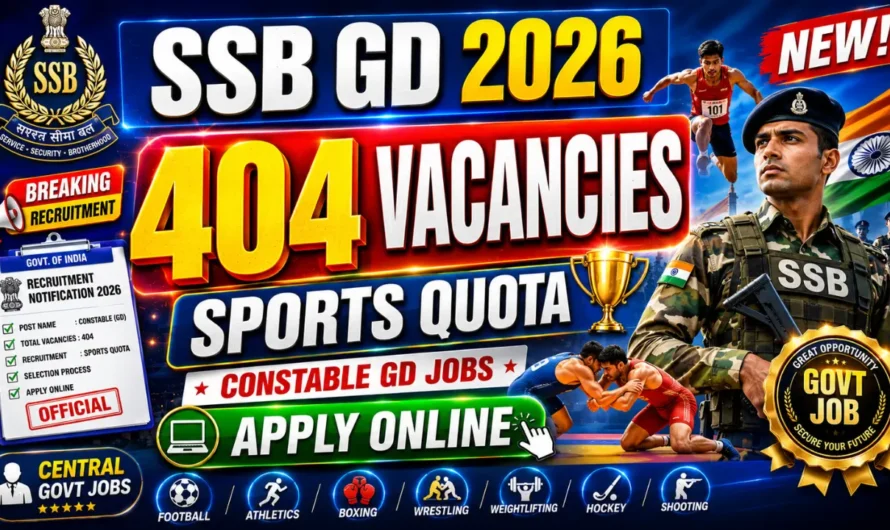 SSB Constable Sports Quota Recruitment 2026