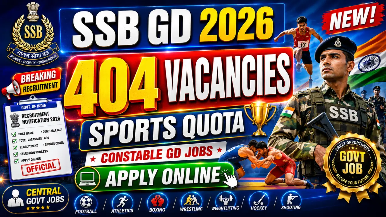 SSB Constable Sports Quota Recruitment 2026