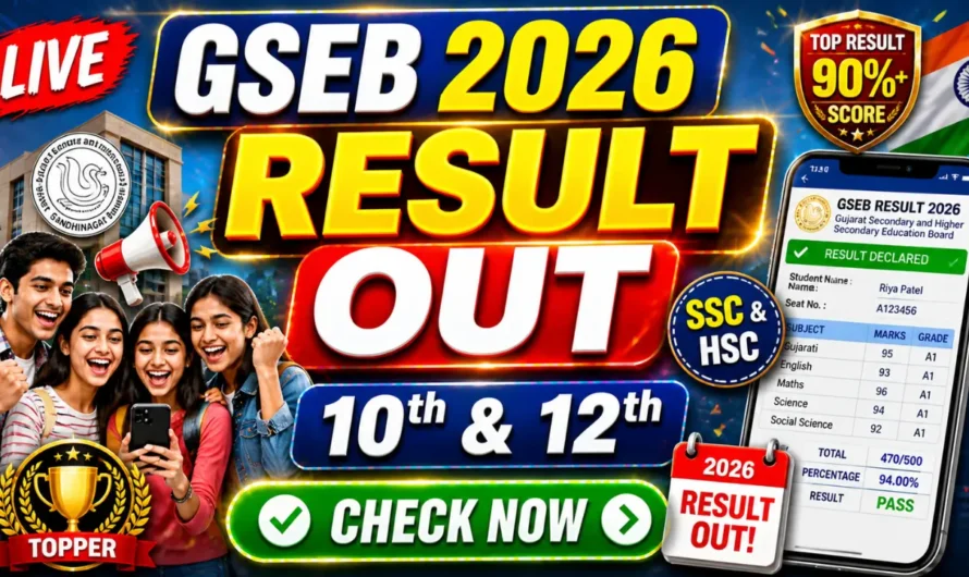 GSEB Result 2026 – Check Gujarat Board SSC & HSC Result at gseb.org