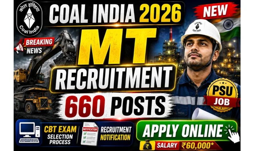 Coal India CIL Management Trainee MT Recruitment 2026