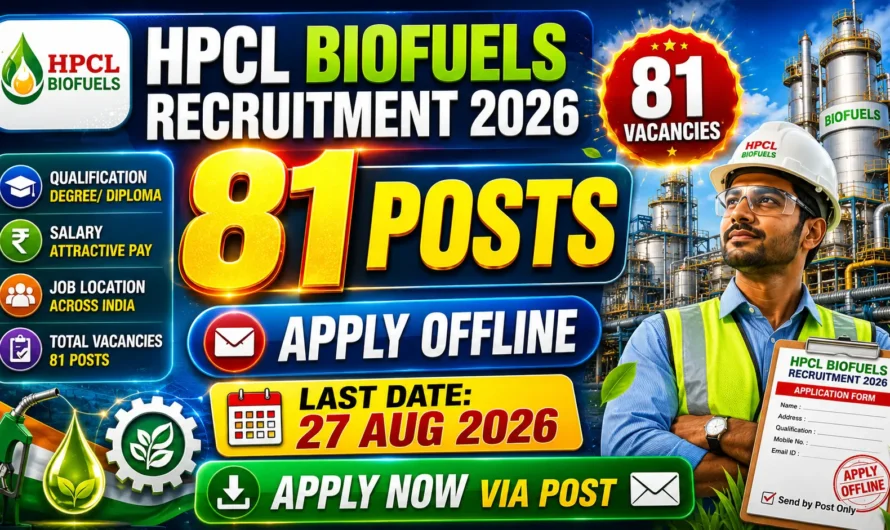 HPCL Biofuels Recruitment 2026